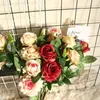 Fiori decorativi artificiali multicolori per la decorazione Decorazioni per matrimoni in plastica finta per piante di rose domestiche
