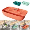 Stoccaggio da cucina Tappetino per rubinetto in silicone Paraspruzzi Lavello con supporto per spugna Caddy Catcher Scarico da appoggio per bagno