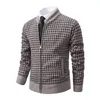 Men's Sweaters Men Plaid Casual Cardigan Sweatercoats High Quality Fleece Warm Male Autumn Winter Outwear Slim Jackets