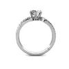 Cluster-Ringe Daisini 925 Sterling Silber 1 Karat perfekter weißer Moissanit-Diamant, Hochzeit, Verlobungsring, Geschenk für Sie/Frauen