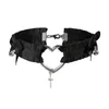 Choker 2023 Adjustable Gothic Lace Garter Belt Hollow Heart Cross Dark Punk Leg Rings Women