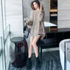 Pulls pour femmes Mode Irrégulière Femmes Brillant Soie Perlée Pull Jumpers Tricot Paillettes Glands Mohair Pulls Robe O-Cou Cachemire