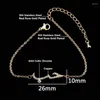 Charm Bracelets Gold Color Crystal Arabic Words Love For Women Men Stainless Steel Chain Bracelet Mom Gifts Islamic Jewelry