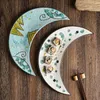 Piatti Piatto giapponese Sushi Moon Disk Sashimi Stoviglie Home Art Disco singolo Set da cena Ceramica creativa