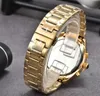 人気のビッグスリーアイズシックスピン自動デートメンズウォッチラグジュアリーファッションフルスチールバンドクォーツムーブメントクロックゴールドシルバーレジャー腕時計