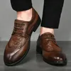 Krokodilpatroon Heren Oxford Schoenen Luxe Formele Schoenen Lace Up Mannelijke Bruiloft Schoenen Echt Lederen Brogue Schoenen