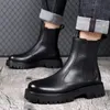 Boots 8CM Man Height Boot Winter Men Chelsea Platform Men's Lifted High Heel 230928