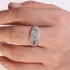 Cluster Rings Real Solid14K Gold 0.3CT CVD HPHT DIAMOND ENGRAGION PROMISE MAN