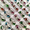 30 stks lot Nieuwe Retro Leuke Mannen en Vrouwen Charm Punk Uil Ring Vintage Multi-color Ogen Creatieve Sieraden Party Gift Favor201E