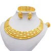 Orecchini Collana Africana Set di gioielli color oro 24k per le donne Dubai Regali di nozze da sposa Girocollo Bracciale Anello Set di gioielli211F
