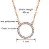 Collane con ciondolo KIOOZOL Collana classica rotonda con zirconi cubici per donna Accessori da sposa in oro rosa color argento Gioielli per feste