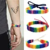 Braccialetti con ciondoli 10 pezzi Arcobaleno AMORE Bracciale orgoglio intrecciato a mano Stringa di amicizia Gay Lesbiche Misura regolabile Amante Gioielli2906