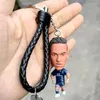 Sleutelhangers Voetbal Figuur PVCNostalgische Voetbalster Sleutelhangers Taart Decoratie Pop Leuke Speler Speelgoed Fans Souvenir Cadeau