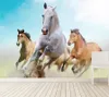 Fonds d'écran 3D Fond d'écran personnalisés Horses Run Animals Po Dining Room Sofa TV Wall Bedroom Mural Papel de Parede