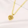 knit Heart Pendant 14k Solid Yellow Gold GF Italian Figaro Link Chain Necklace 24 3 mm Womens2521