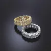 Кольца кластера ручной работы Pave Square Radiant Cut Diamond Band Ring Luxury 14K Gold Обручальное Коктейльное Свадебное Для Женщин Мужчин Jewelry327b