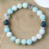 MG1083 Bracelet d'huile essentielle d'amazonite de haute qualité Bracelet diffuseur de perles de lave Boho Mala Bracelet d'anxiété pierre précieuse de guérison Ener2160