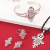 Earrings & Necklace Gold And Silver Plated Ethiopian Baby Cross Jewelry Sets For Teenage Girl Women Nigeria Congo Uganda2635