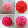 Dekorativa blommor 8 "/20 cm Artificial Rose Silk Flower Kissing Balls White Ball for Christmas Ornament Wedding Party Decoration