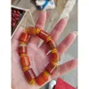 Bangle Auction Wrapped Silk Agate Bucket Warring States Red 16mm Hand Chain Men's Original Stone Bracelet Ripple Drum Assisted Beads