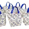 Hediye sargısı 2pcs tuval el çantası ambalajı düğün partisi doğum günü konuk taşınabilir büyük kapasiteli hediyelik eşya çantaları