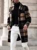 Heren Wolmixen Trench Plaid Lange mouwen Kraagvorm Mode Street chic Kleding Losvallend 2023 Herfst Winter Casual 230928