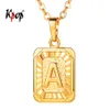 Kpop Lettera A Collana Gioielli unisex Oro Argento Colore Acciaio inossidabile Quadrato Iniziale Collana con pendente Alfabet dalla A alla Z P3490177g