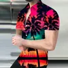 Las camisas casuales de los hombres diseñan el poliéster de encargo 3D que imprime el desgaste de la playa de los hombres de la venta al por mayor de la camisa hawaiana