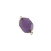 Colares de pingentes pingentes de pedra natural Pingentes de ouro Facetado Purple Agates Connector para jóias que produzem mulheres de colar de bricolage