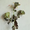 Dekorative Blumen, 3 Köpfe, getrocknet aussehender Rosenzweig, faltig, künstlich, für Zuhause, Tischdekoration, Valentinstag, Geschenk, Weihnachten, Flores