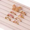 Anéis de casamento misturam estilo rosa cristal de cristal romântico Butterfly Butterfly Ring Shiny For Women Girls Y2K Acessórios Moda Trend Party Gifts