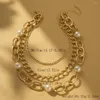 Choker Retro Imitation Pearl Multilayer Halsband för kvinnor Fashion Trend Ladies Clavicle Chain SMycken Wholesale Direct Sale