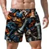 Men's Shorts Screw 3D Printed Swim Oversized Summer Beach Quick Drying Street Fashion Casual