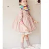 Coat Trench Girls Long Princess Style Children Clothes Windbreaker Tide Baby Soild Button Pocket Sleeve Pleated