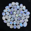 Cluster Rings Natural Blue Light Moonstone For Women White Body Half Transparent India Mineral Oval Moon Stones Beads 925 Silver AAAAAAA