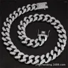 개 칼라 체인 다이아몬드 쿠바 칼라 워킹 메탈 디자인 안전한 버클 애완 동물 고양이 보석 액세서리
