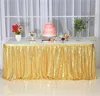 テーブルスカートイベントフェスティバルパーティーテーブルフラッシュ装飾装飾スカートスカート布のスパンコール長方形の誕生日結婚式のアクセサリー