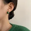 Backs Earrings Fashion Oil Drip Stud For Women Girls Korean Elegant Light Luxury Red Green Dangle Earring Trendy Wedding Jewelry Gifts