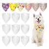 Vêtements de chien 30 pcs Sublimation Blank Pet Bandana Transfert de chaleur Lavable DIY Triangle Écharpe Bavoirs Foulard Pour Chiot Chats