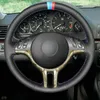 Coprivolante cucito a mano copertura auto in pelle nera per E46 318i 325i 330ci E39 X5 E53 Z3 E36/7 E36/8 2000 2001