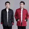 Etnische kleding Chinese traditionele uniforme top Kungfu-shirt voor mannen Tangkostuum Heren Twee aan elke kant naar de onderkant van de shirts