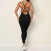 Kobiety legginsy bioder podnoszący spodnie dno-dno-dekolt bez niezręcznej linii jogi kombinezon fitness otwarty back i sportowe kobiety