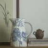 Vases Vase bleu et blanc Vase en porcelaine pot de lait avancé sens petit salon céramique fleur arrangement art rétro décoration