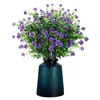 Flores decorativas peônia artificial em vaso natal para ao ar livre 10 peças de vegetação de plástico falso ao ar livre