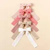 Hair Accessories Girls Custom Fashion Long Tail Hairpins Stars Dots Bow Ponytail Grips For Children Kids Daily Decor Clips Baby