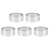 Baking Moulds Stainless Steel Perforated Tart Ring 5Pcs 5cm Cake Mousse DIY Round Rings For Dessert