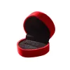 Großhandel Samt Rot Herz Form Ring Box Verlobung Hochzeit Schmuck Display Box Geschenk Box Halter für Liebhaber Schmuck Verpackung