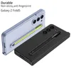 Luxury Magnetic gångjärn Matt Vogue Phone Case för Samsung Galaxy Z Folding Fold5 5G Hållbart fullt skyddande mjukt membran Frostat vikskal med S Pen Slot Holder