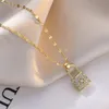 Luxury Gold Circle Necklace Designer Jewelry Men's and Women's Pendant Diamond rostfritt stålhalsband för par julklapp med original med låda