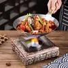 Poêles en acier inoxydable plaque de cuisson cuisine Wok fourniture cuisinière Portable ustensiles de cuisine poêle à frire poignée solide accessoires métal maison